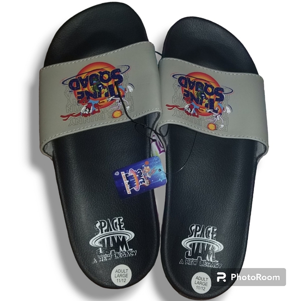 NWT Luney Tunes Space Jam Slide Sandals Size Adult Large 11/12